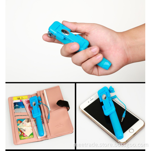 New fashion mini pen size monopod selfie stick colored outdoor essential